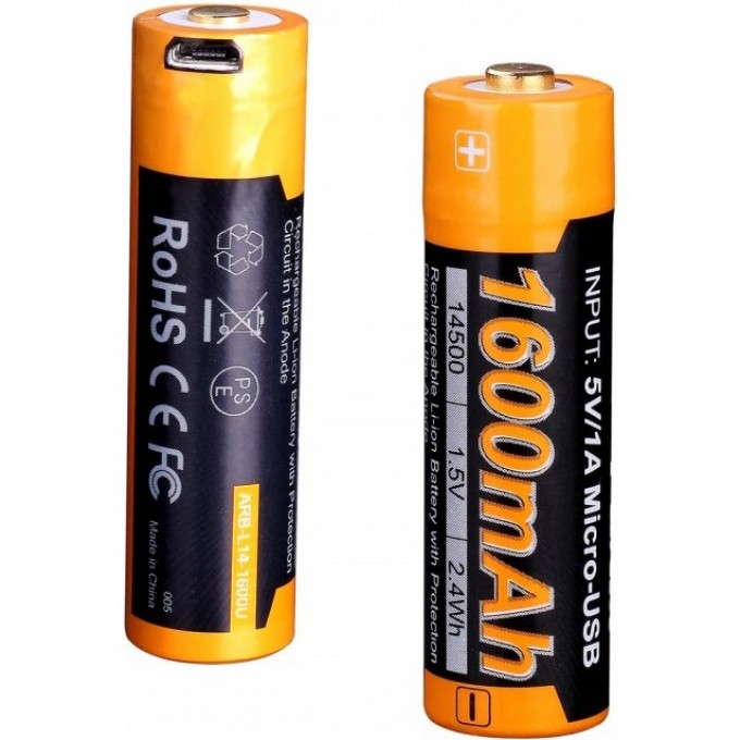 Аккумулятор с разъемом для USB 14500 FENIX 1600mAh ARB-L14-1600U Аккумулятор с разъемом для USB 14500 FENIX 1600mAh ARB-L14-1600U