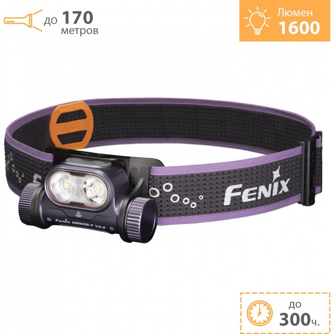 Налобный фонарь FENIX HM65R-T V2.0 фиолетовый HM65R-TV20pu Налобный фонарь FENIX HM65R-T V2.0 фиолетовый HM65R-TV20pu