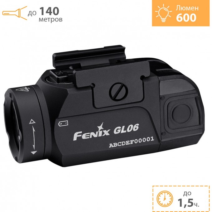 Пистолетный фонарь FENIX PICATINNY/GLOCK CREE GL06 Пистолетный фонарь FENIX PICATINNY/GLOCK CREE GL06
